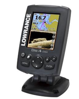 Sonar Lowrance Elite-4 DSI s GPS+nabíječka,akumulátor,nabíječka,2xDVD  PŮJČOVNA 