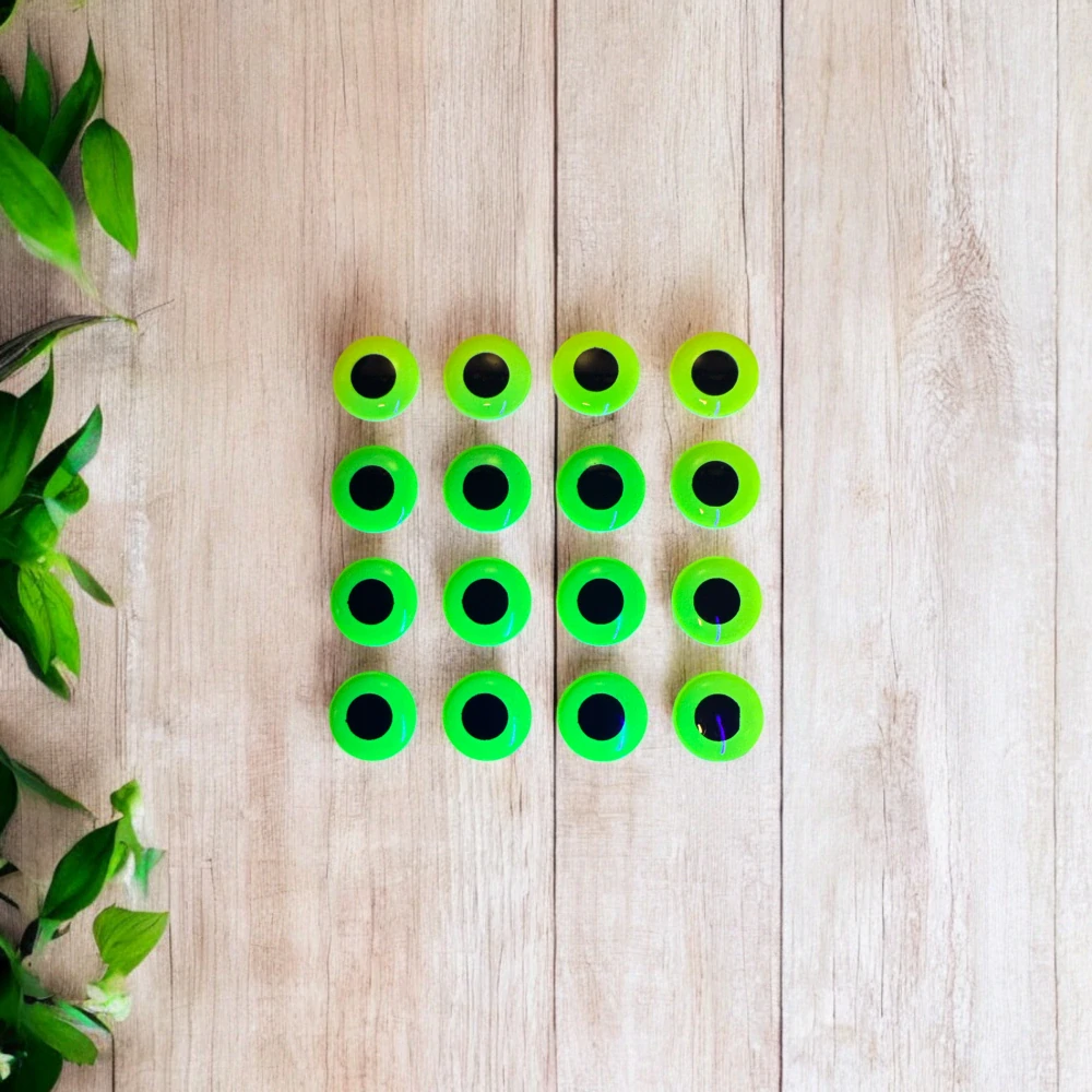 SAMOLEPÍCÍ 3D OČI FLUO LIME 10MM-20KS