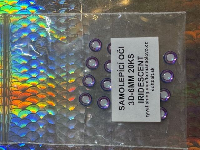 SAMOLEPÍCÍ 3D OČI IRIDESCENT-6MM 20KS