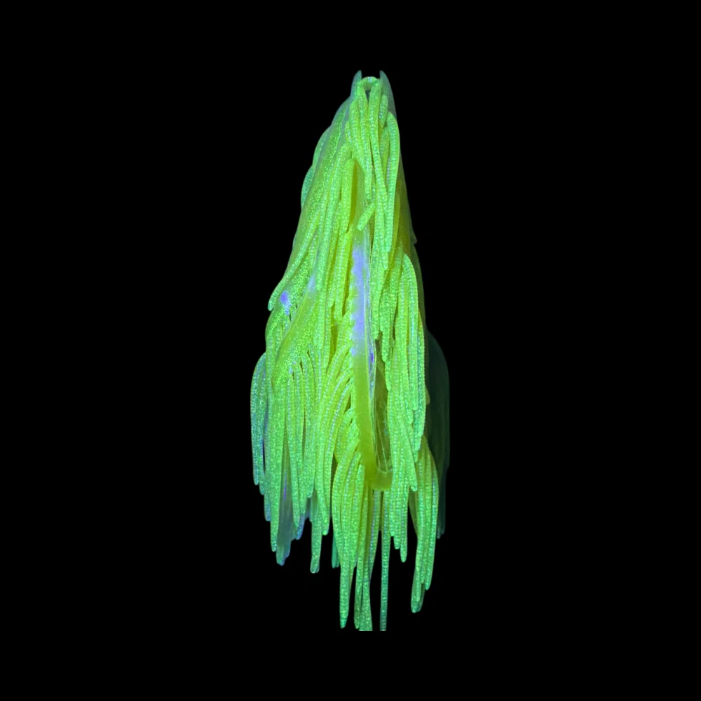 RYVALURES - TROUT WORM 2,8" (7cm) GOLDFL+MICRO GLITER FLUO YELLOW 50KS