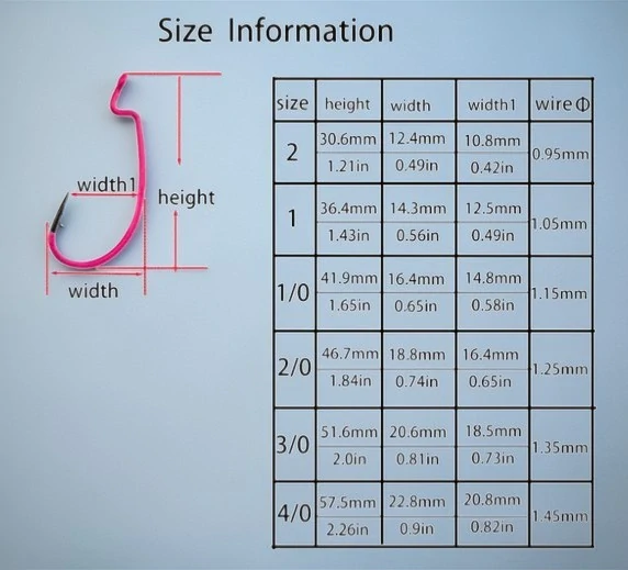 KUMHO - WORM OFFSET HOOKS LUMINOUS 4/0-5PCS