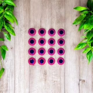 SAMOLEPÍCÍ OČI 3D FLUO RED-12MM 16KS 
