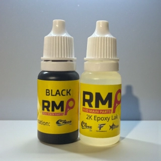 RMP - HIGH BUILD ROD FINISH BLACK -LAK NA VÁZÁNÍ OČEK 2X10ML+2 ŠTĚTCE 