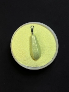 Gumová barva na jigové hlavičky 3v1 – Pearl Gold Yellow / Fluo Yellow Glitter